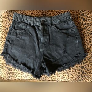 Black Denim Shorts